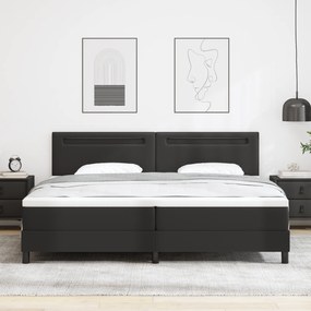 vidaXL Μαύρο Κρεβάτι με Στρώμα, 200 x 200 εκ, Συνθετικό Δέρμα
