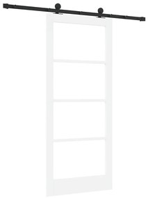 vidaXL Συρόμενη Πόρτα Λευκό 86 x 198.5 cm Ξύλο και μέταλλο