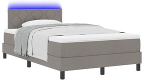 vidaXL Κρεβάτι με στήριγμα και LED ταπέτο 120x190 εκ. Υφασμάτινο
