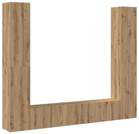 vidaXL Ντουλάπι TV 6 pcs Καφέ 221 x 30 x 180 εκ. Επεξεργασμένο ξύλο
