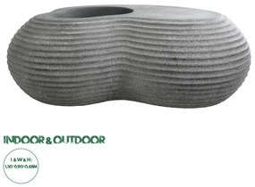 20751 GloboStar® Artificial Garden FLORENCE 20751 Επιδαπέδιο Πολυεστερικό Τσιμεντένιο Κασπώ Γλάστρα - Flower Pot Γκρι Μ130 x Π90 x Υ48cm