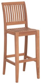 Σκαμπό Μπάρ PAIPER C18110 με Πλάτη Ξύλο ΤΕΑΚ Φυσικό 40x49,5x114Υ εκ. 40x49.5x114 εκ.