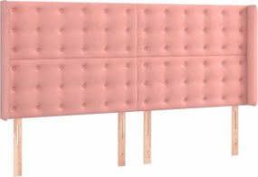 vidaXL Κρεβάτι Boxspring με Στρώμα Ροζ 200x200 εκ. Βελούδινο