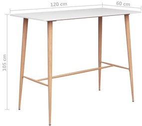 vidaXL Τραπέζι Μπαρ Λευκό 120 x 60 x 105 εκ.