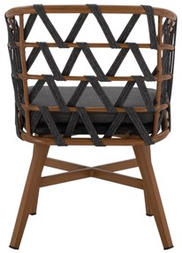 Καρέκλα - Πολυθρόνα RICKO C5782.11 Καφέ Αλουμινίου με Γκρί Κορδόνι 57x61x79 εκ. 57x61x79 εκ.