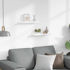 vidaXL Ράφια Τοίχου 2 τεμ. Γυαλιστερό Λευκό 40 x 9 x 3 εκ.