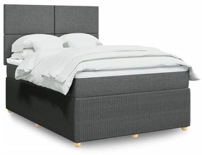 ΚΡΕΒΑΤΙ BOXSPRING ΜΕ ΣΤΡΩΜΑ ΣΚΟΥΡΟ ΓΚΡΙ 140X190 ΕΚ. ΥΦΑΣΜΑΤΙΝΟ 3294345