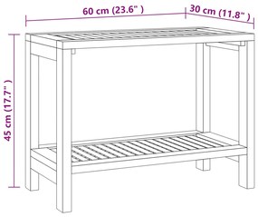 Τραπέζι Βοηθητικό Μπάνιου 60 x 30 x 45 εκ. από Μασίφ Ξύλο Teak - Καφέ