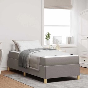 vidaXL Κρεβάτι με ελατήρια Άλλο Ταμπά και Λευκό 90 x 190 cm ύφασμα