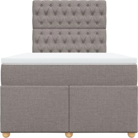 vidaXL Κρεβάτι Boxspring με Στρώμα Taupe 120x200 εκ. Υφασμάτινο