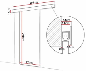 Συρόμενες πόρτες Atlanta 188, 23 kg, Μαύρο, Πλαστικοποιημένη μοριοσανίδα, Αλουμίνιο | Epipla1.gr