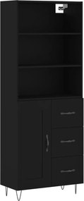 vidaXL Ντουλάπι Μαύρο 69,5x34x180 εκ. από Επεξεργασμένο Ξύλο