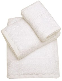 Πετσέτες Νο14 (Σετ 3τμχ) Με Δανδέλα Ecru Viopros Towels Set 70x140cm 100% Βαμβάκι