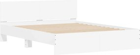 vidaXL Κρεβάτι με Κεφαλάρι Λευκό 152 x 203 cm Επεξεργασμένο ξύλο