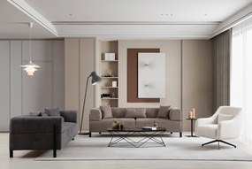 Τριθέσιος Καναπές Gio - Χρώμα Καφέ - 225x93x75εκ