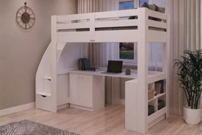 Stewehome Κουκέτα με γραφείο με ράφι βιβλίων και ντουλάπι