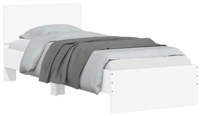 vidaXL Πλαίσιο Κρεβατιού με Κεφαλάρι/LED Λευκό 90 x 190 εκ.