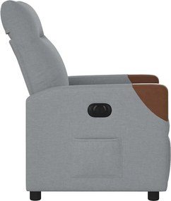 vidaXL Πολυθρόνα Ανακλινόμενη Ηλεκτρική Ανοιχτό Γκρι Υφασμάτινη