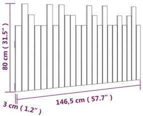 Κεφαλάρι Τοίχου 146,5x3x80 εκ. από Μασίφ Ξύλο Πεύκου - Καφέ