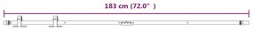 vidaXL Μηχανισμός Συρόμενης Πόρτας Μίνι Λευκή 183 εκ. Ανθρακοχάλυβας