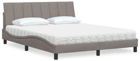 vidaXL Κρεβάτι Taupe 160x200 εκ. Υφασμάτινο