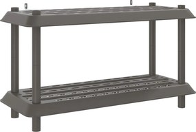 vidaXL Μονάδα Ραφιού 2 επίπεδα 100 x 40 x 55,5 εκ PP Ανοιχτό γκρι