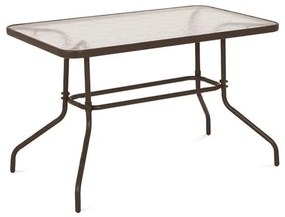 Garden table Carlos Metal with Glass Brown 110x65x72 cm 110x65x72 εκ.