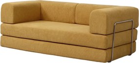 Compressed Nextdeco τριθέσιος καναπές-κρεβάτι κίτρινος 200x100x75εκ.