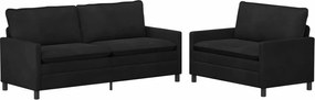 vidaXL Σετ Καναπέ 2 pcs Μαύρο Βελούδο