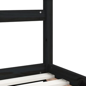 vidaXL Πλαίσιο Παιδικού Κρεβατιού Μαύρο 80x160 εκ. Μασίφ Ξύλο Πεύκου