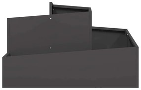 vidaXL Γλάστρα Κήπου Μαύρο 80 x 80 x 50 εκ. Κρύα έλαση από χάλυβα