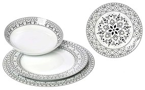 Σερβίτσιο Πιάτα Φαγητού Nostro (Σετ 20Τμχ) 25.860.40 Black-White Cryspo Trio 20 τμχ Porcelain