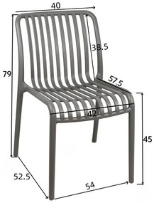 Καρέκλα Zoi pp σε ανθρακί απόχρωση 42x58x79εκ 42x58x79 εκ.