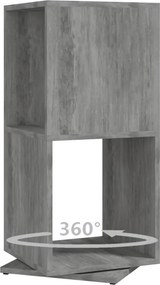 vidaXL Ντουλάπι Περιστρ. Γκρι Σκυρ. 34,5x34,5x75,5 εκ. Επεξ. Ξύλο