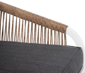 Σετ Κήπου Σαλόνι MAERLY 4 τεμ Λευκό Αλουμίνιου με Συνθετικό Σχοινί &amp; Μαξιλάρια Ανθρακί