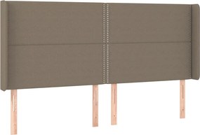 vidaXL Κρεβάτι Boxspring με Στρώμα &amp; LED Taupe 180x200 εκ. Υφασμάτινο