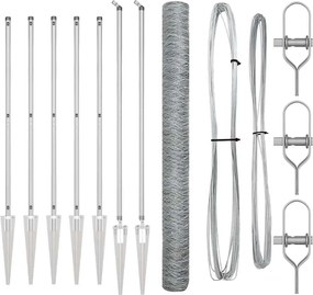 vidaXL Στύλος Περιφράξεων Ασημί 10 x 1,5 μ. (36 χιλ. δίχτυ) Ατσάλι