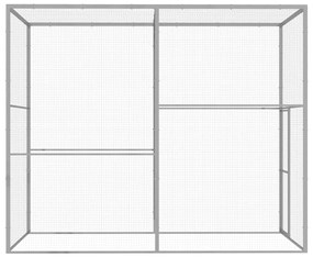 vidaXL Κλουβί Γάτας 3 x 1,5 x 2,5 μ. από Γαλβανισμένο Χάλυβα