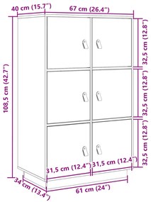 ΝΤΟΥΛΑΠΙ 67 X 40 X 108,5 ΕΚ. ΑΠΟ ΜΑΣΙΦ ΞΥΛΟ ΠΕΥΚΟΥ 820172