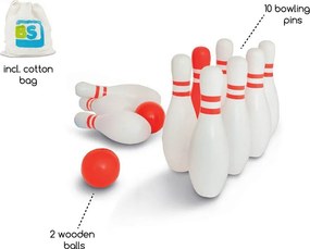 Ξύλινο Παιχνίδι Bs Toys Bowling Red & White