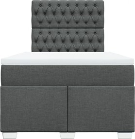 vidaXL Κρεβάτι Boxspring με Στρώμα Σκούρο Γκρι 120x200 εκ. Υφασμάτινο