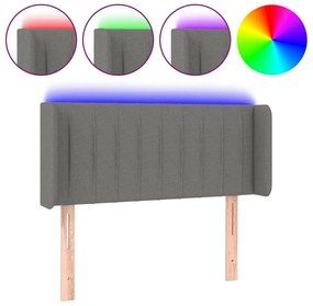 vidaXL Κεφαλάρι Κρεβατιού LED Σκούρο Γκρι 93x16x78/88 εκ. Υφασμάτινο