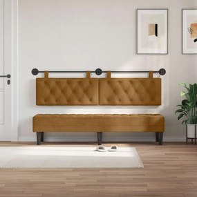 vidaXL Κεφαλάρι κρεβατιού κρεμαστό Καφέ Βελούδο