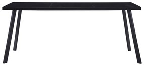 vidaXL Τραπεζαρία Μαύρη 160 x 80 x 75 εκ. από Ψημένο Γυαλί