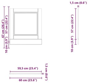 ΠΙΝΑΚΑΣ ΠΛΥΝΤΗΡΙΟΥ ΠΙΑΤΩΝ PORTO SONOMA ΔΡΥΣ 60X1,5X67 ΕΚ. 854140