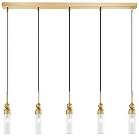 Φωτιστικό Οροφής - Ράγα 01480.12B 5xG9 100cm Gold Luma