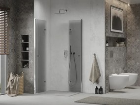 Mexen Lima Διπλή πτυσσόμενη καμπίνα ντους 100 x 80 cm, διάφανη, χρώμιο
