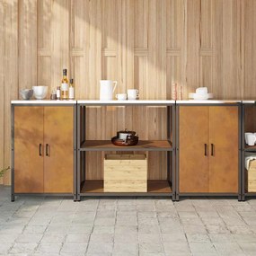 vidaXL Σετ Αποθήκευσης Κουζίνας 3 pcs Σκ rusty 210 x 50 x 92 εκ