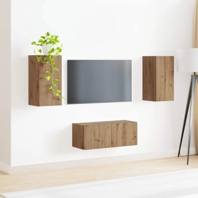 vidaXL Σετ επίπλου τηλεόρασης 2 τμχ. Artisan Oak Επεξεργασμένο Ξύλο