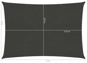 Πανί Σκίασης Ανθρακί 4 x 5 μ. από HDPE 160 γρ./μ² - Ανθρακί